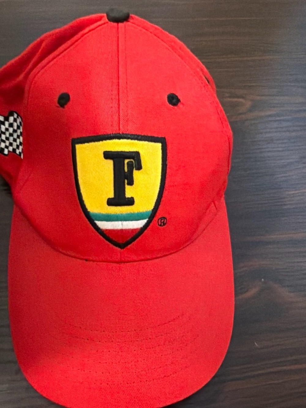 Red Baseball Cap with Shield F Patch - Kids Toys